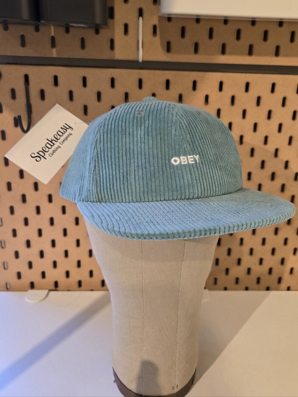 Obey Corduroy Dad Hat Blue Skate Streetwear BOLD 6 PANEL SB New w/try-on wear